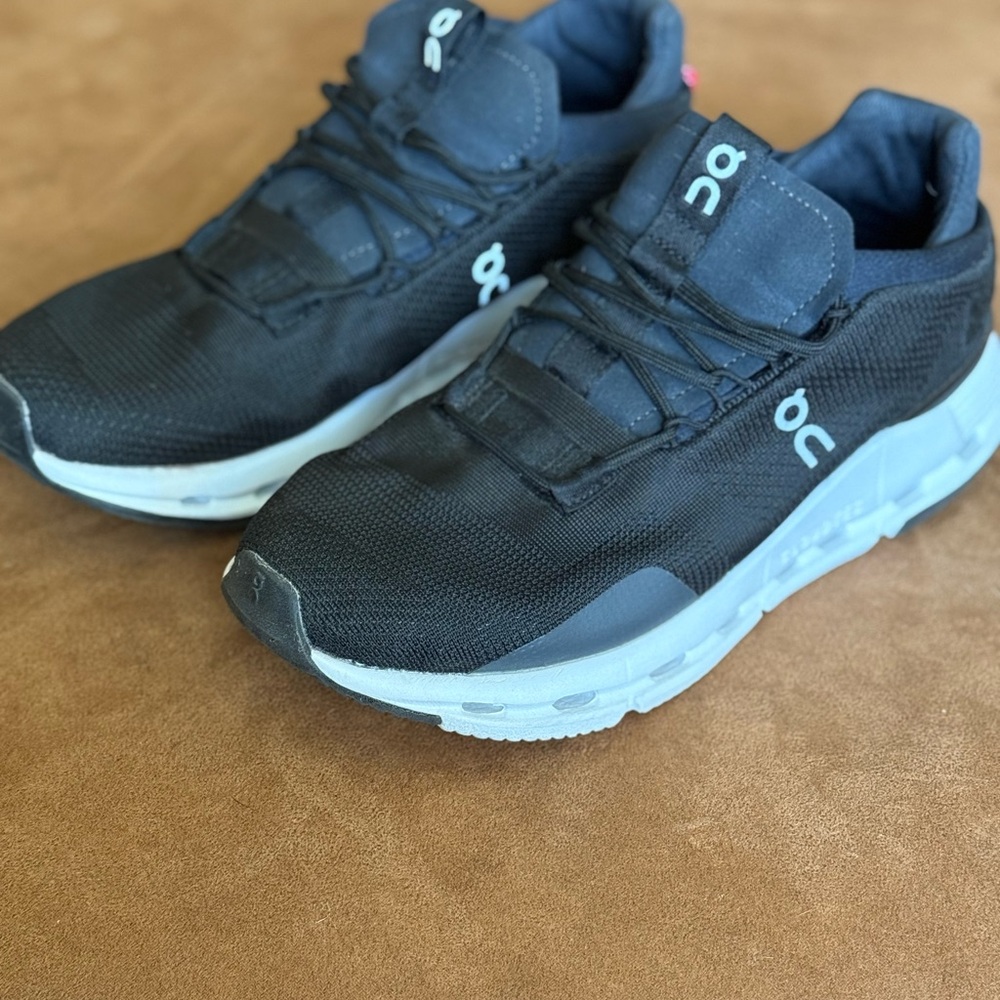 On Running Kids Black and White Sneakers